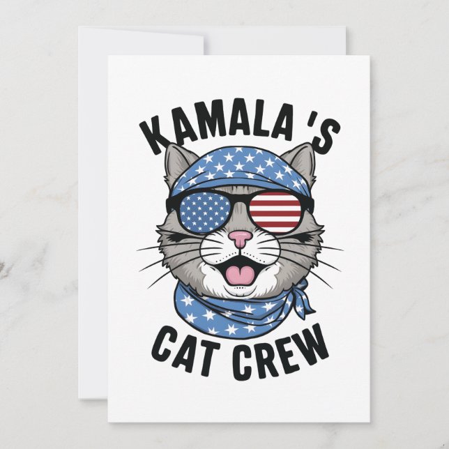 Carte De Remerciements Kamala's Cat Crew Election Cat Lady Cadeau (Devant)