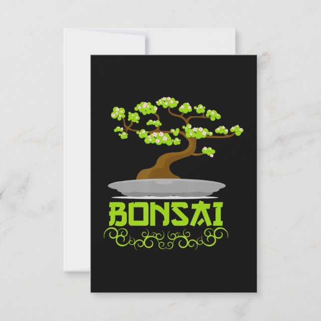Carte De Remerciements Kanji de Bonsai Tree (Devant)