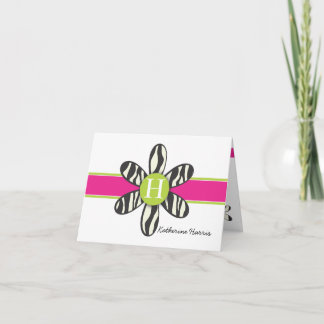 Carte De Remerciements Katherine - Zebra et Hot Pink