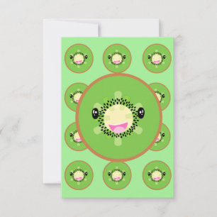Carte De Remerciements Kawaii aux fruits cuits de Kiwi