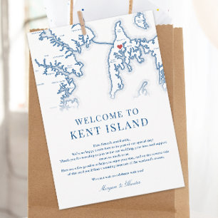 Carte De Remerciements Kent Island MD Marine Mariage bleu Itinéraire de b