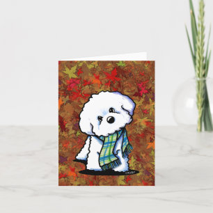 Carte De Remerciements KiniArt Automne Bichon Frise 