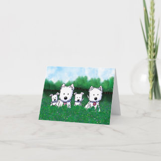 Carte De Remerciements KiniArt Westie Family Note Card