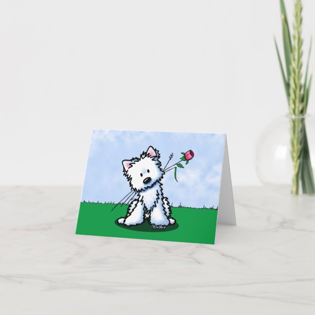 Carte De Remerciements KiniArt Westie Terrier (Devant)