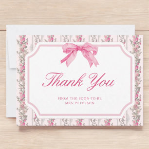 Carte De Remerciements Kiosque d'amour à ruban rose Coquette Shower de ma