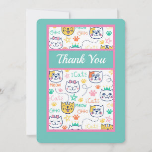 Carte De Remerciements Kitty Cat