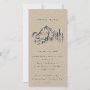 Carte De Remerciements Kraft Pine Mountain Sketch Couples Douche Invitati