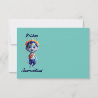 Carte De Remerciements Krishna Janmashtami muqueuse bleue