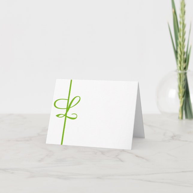 Carte De Remerciements "L" monogramme.AJOUTEZ VOTRE PREMIÈRE PERSONNALISA (Devant)