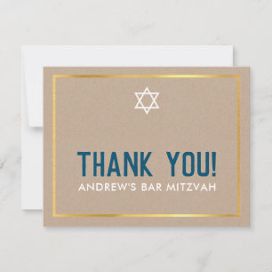 Carte De Remerciements La BARRE MODERNE MITZVAH simple vous remercient