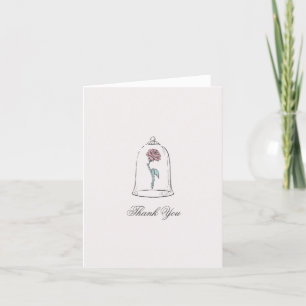 Carte De Remerciements La beauté et la bête   Baby shower Rose enchanté