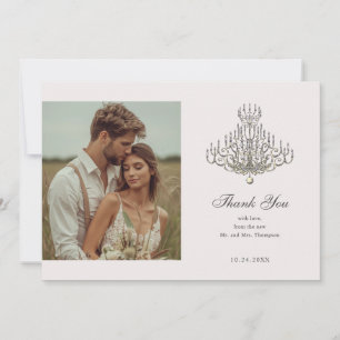 Carte De Remerciements La beauté et la bête Mariage Chandalier