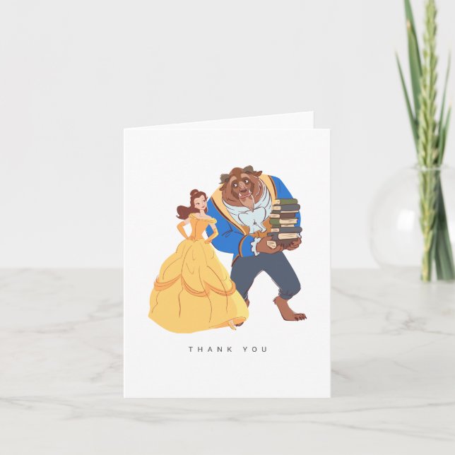 Carte De Remerciements La beauté et la bête Mariage Fairytale (Devant)