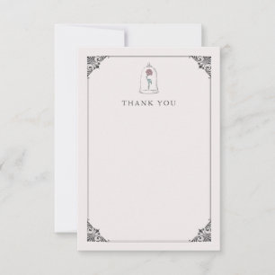 Carte De Remerciements La beauté et la bête   Sucre Rose enchanté 16