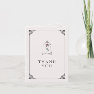 Carte De Remerciements La beauté et la bête   Sucre Rose enchanté 16