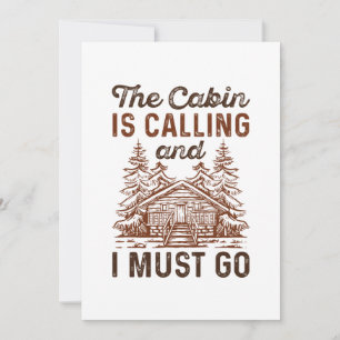 Carte De Remerciements La cabane appelle et je dois y aller