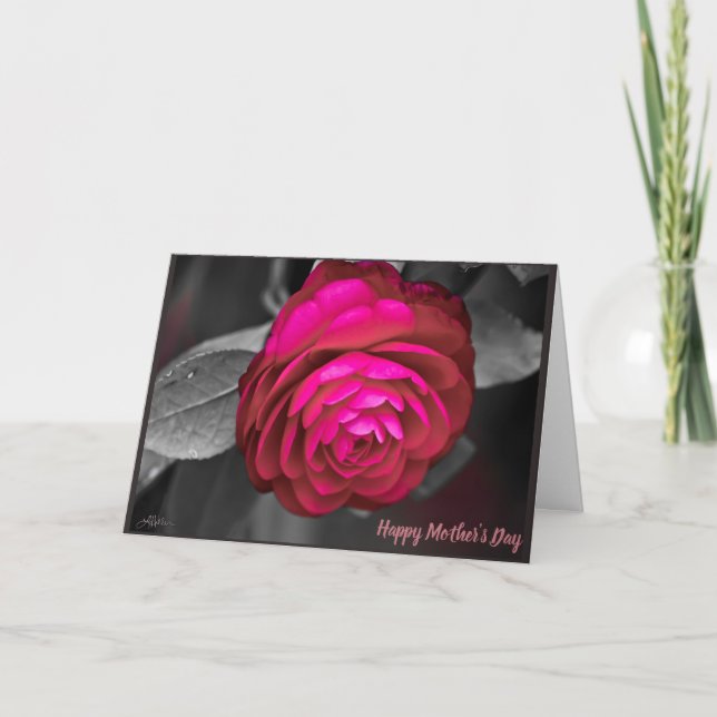 Carte De Remerciements La Camellia Rosy Joyeuse Fête des Mères (Devant)