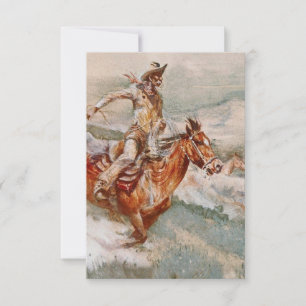 Carte De Remerciements "La chasse" Art occidental par Edward Borein