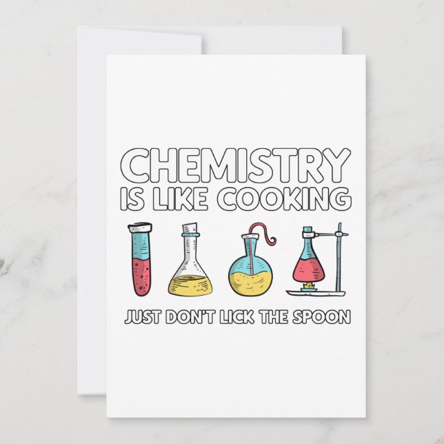 Carte De Remerciements La chimie est comme la Cuisine (Devant)