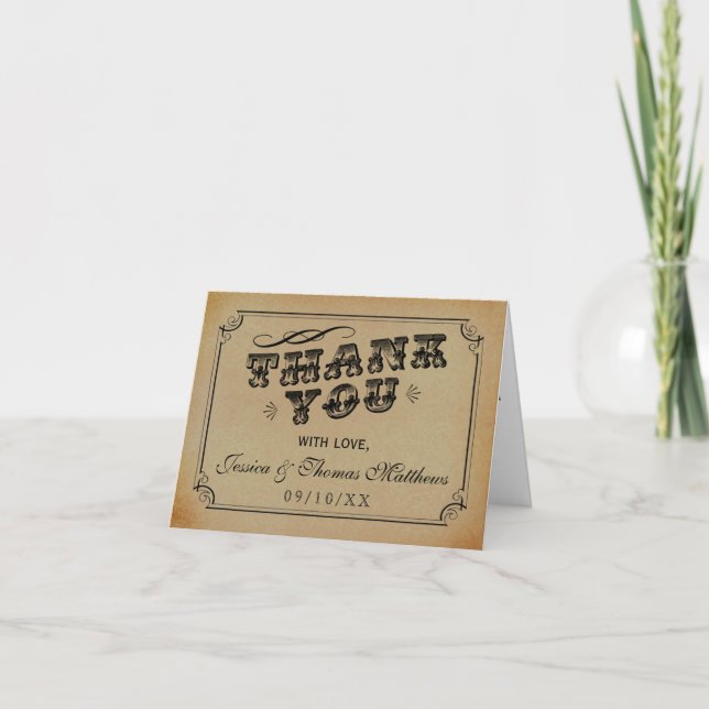 Carte De Remerciements La collection de mariage steampunk victorien (Devant)