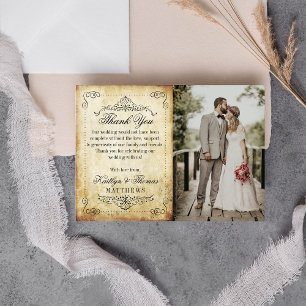 Carte De Remerciements La collection de mariage vintage fleurie et ornée