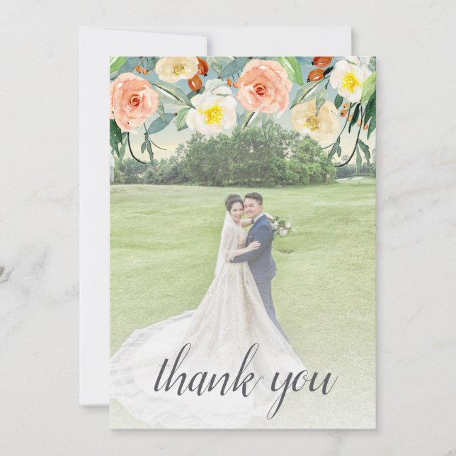 Carte De Remerciements La collection de Mariages Spring Blossoms (Devant)