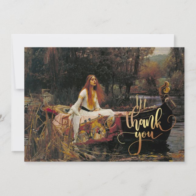 Carte De Remerciements La Dame de Shalott 1888 John William Waterhouse (Devant)