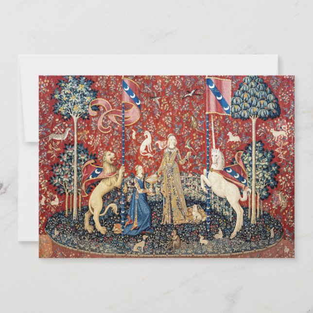 Carte De Remerciements La Dame et la licorne, Goûtez (Devant)