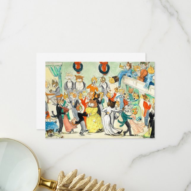 Carte De Remerciements La Danse de Louis Wain (Devant/Arrière en situation)