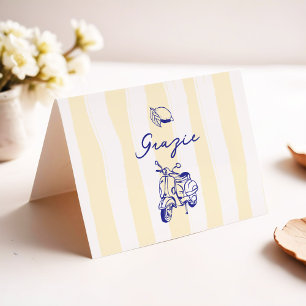 Carte De Remerciements La Dolce Vita Mariage Italien Jaune Citron Douche 