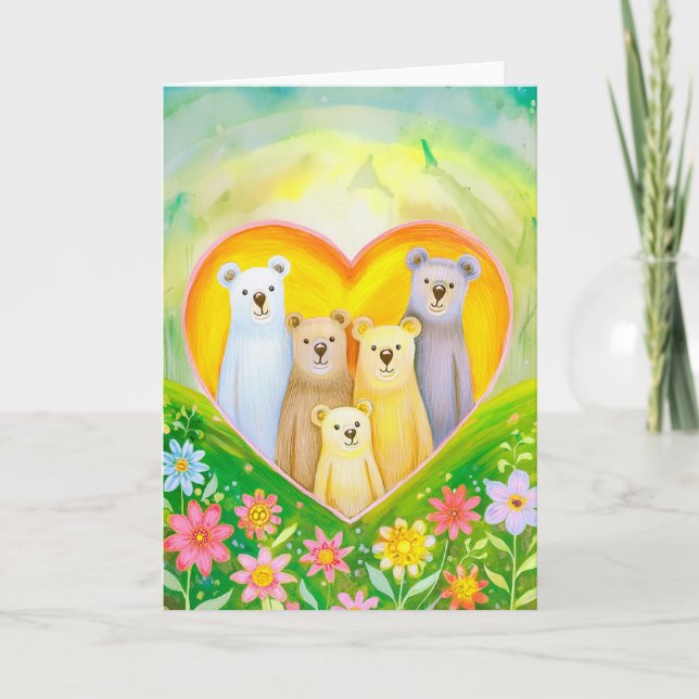 Carte De Remerciements La famille des ours (Devant)
