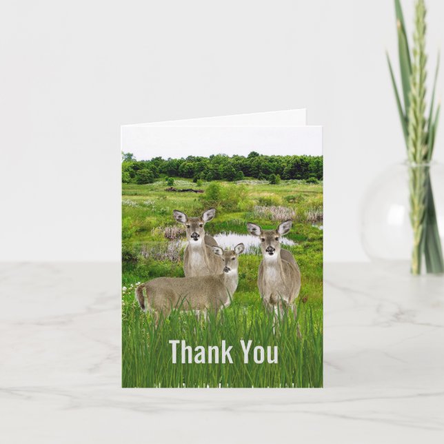 Carte De Remerciements La faune et la nature du cerf pour lui (Devant)