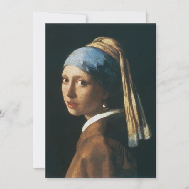 Carte De Remerciements La fille avec une boucle d'oreille de perle (Devant)