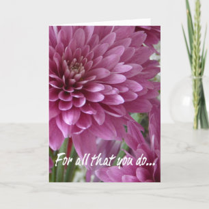 Carte De Remerciements La florale rose du jour du professionnel administr