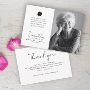 Carte De Remerciements La lumière reste   Photo personnalisée du Rose com