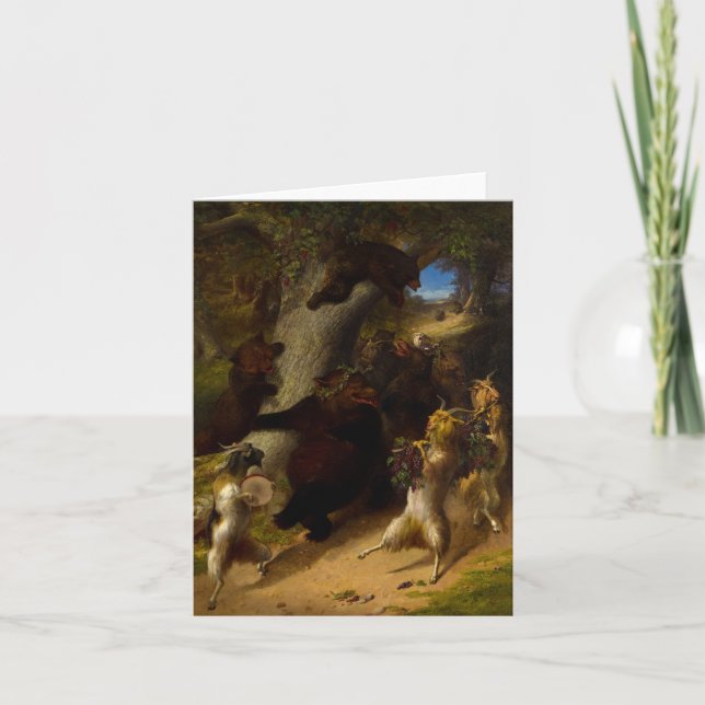 Carte De Remerciements La Marche du Silène par William Holbrook Beard (Devant)