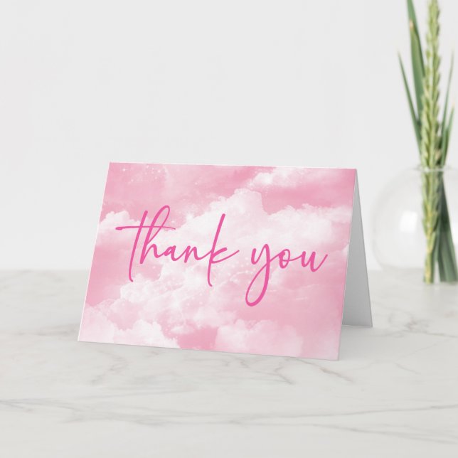 Carte De Remerciements La Mariée Est Sur Nuage Neuf Fête des mariées Rose (Devant)