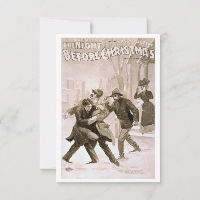 Carte De Remerciements La nuit d'avant Noël : Le meurtre (Devant)