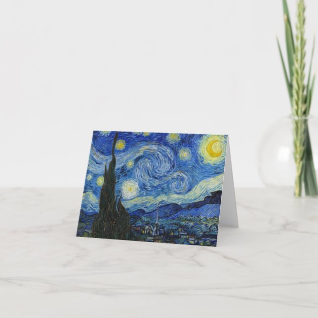Carte De Remerciements La nuit étoilée par Vincent van Gogh (Devant)