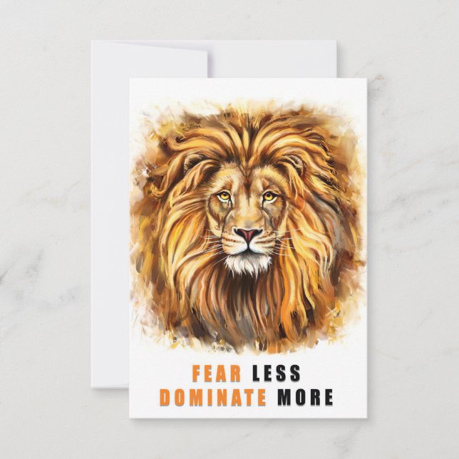 Carte De Remerciements La peur du lion moins dominer plus (Devant)