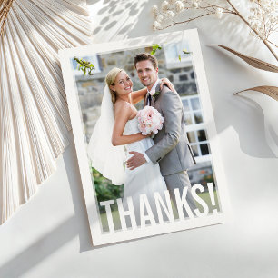 Carte De Remerciements La PHOTO REMERCIE le caractères gras moderne