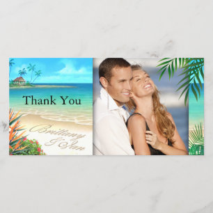 Carte De Remerciements La plage exotique me demandent de mettre vos noms