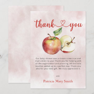 Carte De Remerciements La pomme de notre Baby shower de chute des yeux