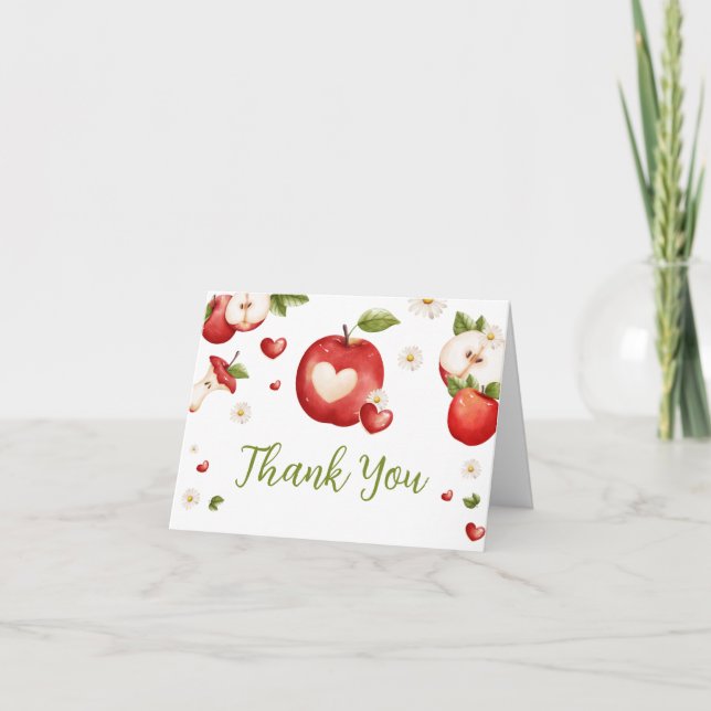 Carte De Remerciements La pomme de notre Baby shower oculaire (Devant)