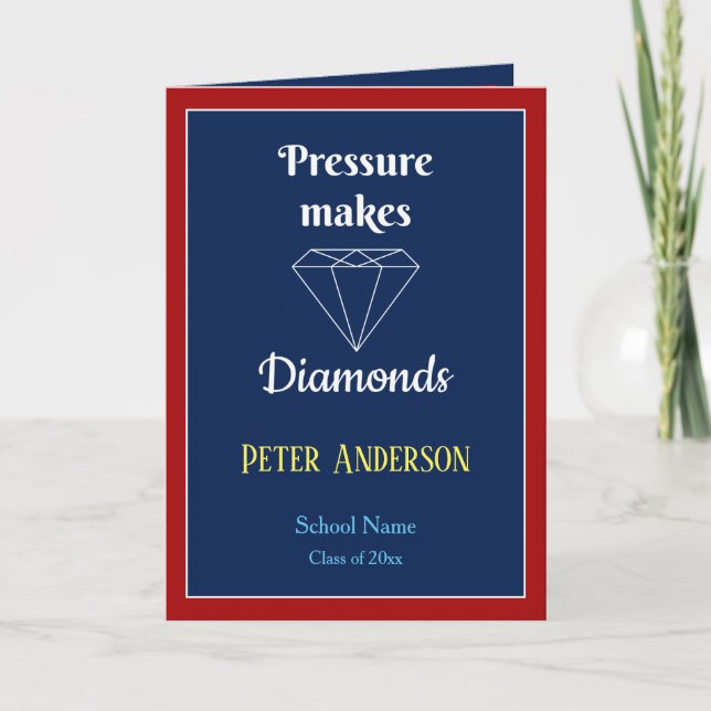 Carte De Remerciements La pression fait Diamonds Graduation card (Devant)