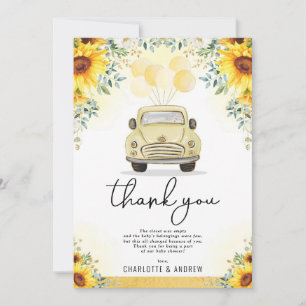 Carte De Remerciements La promenade du tournesol frais par Baby shower de
