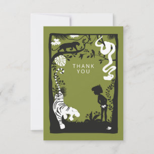 Carte De Remerciements La silhouette du Livre de la jungle pour un annive