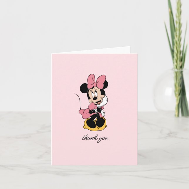 Carte De Remerciements La souris Minnie de Disney | Baby shower Poka Dot (Devant)