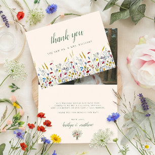 Carte De Remerciements La Suite de Mariage de Prairie de Fleurs Sauvages