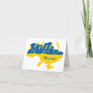 Carte De Remerciements La typographie ukrainienne et l'oreille au blé sur